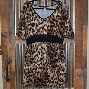 Leopard print sweater dress size 1x never worn